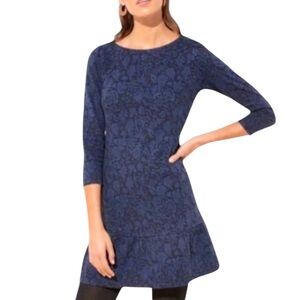 LOFT Jacquard Pattern Ruffle Hem Mini Dress (G-1)